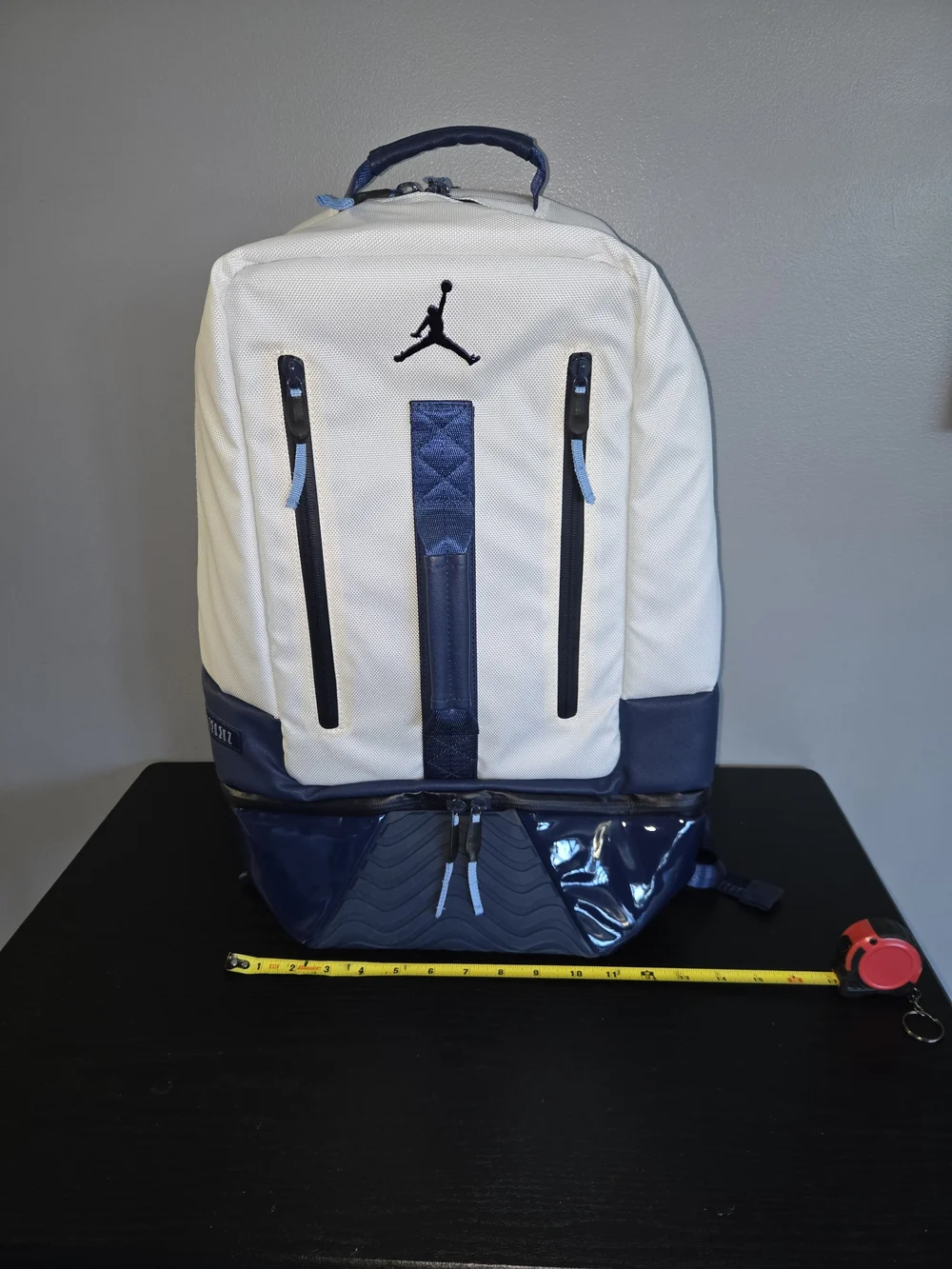 Jordan Retro 11 shoe backpack white and blue 22